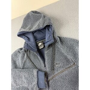 Nike Sportswear Tech‎ Fleece Sherpa Men's M Blue Windrunner Jacket AQ2767-451